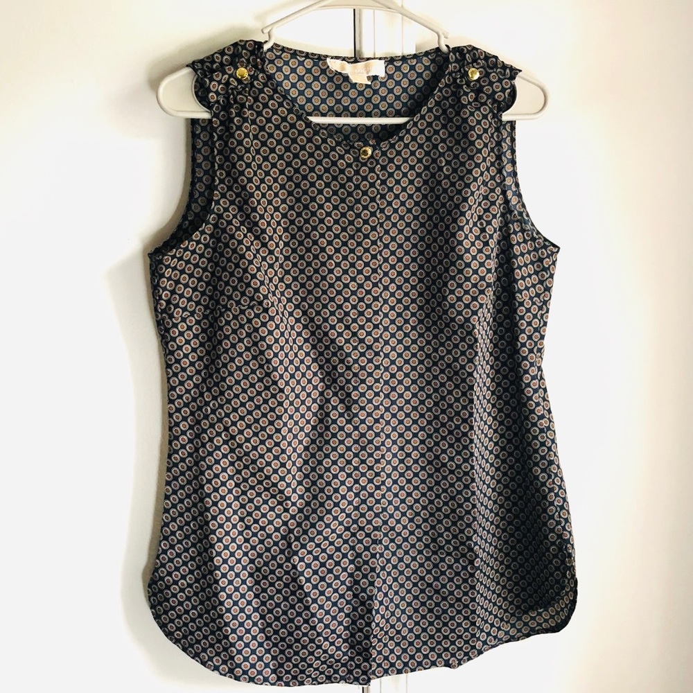 Michael Kors Sleeveless Button Sheer Down